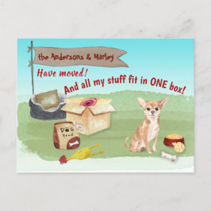 Carte Postale Moving Cute Chihuahua Toys Notre Nouvelle Maison  