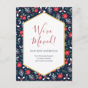Carte postale Moving Faire-part Christmas Florals