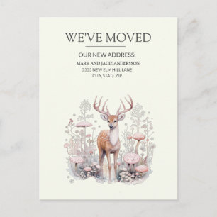Carte Postale Moving Faire-part Deer Antlers Forest