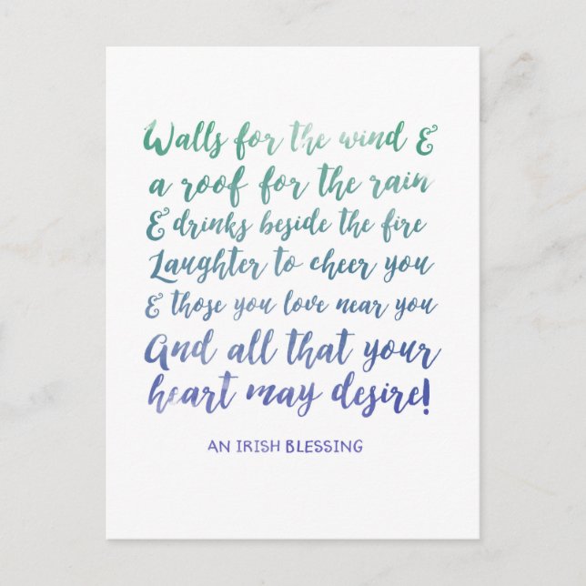 Carte postale Moving Faire-part Irish Blessing (Devant)