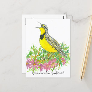 Carte Postale Moving Faire-part Montana Meadowlark Bitterroot