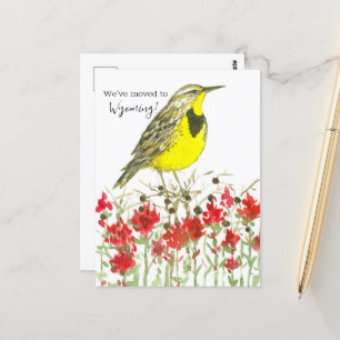 Carte Postale Moving Faire-part Wyoming Meadowlark Pintbrush
