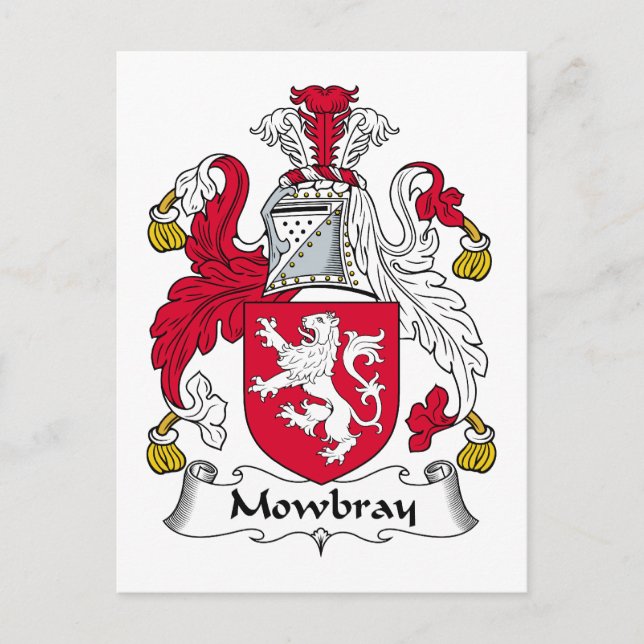 Carte Postale Mowbray Family Crest (Devant)