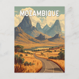 Carte Postale Mozambique Illustration Voyage Art Vintage