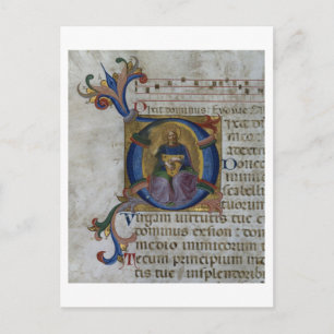 Carte Postale Ms 531 f.169v Historiated initial 'D' depicting Ki