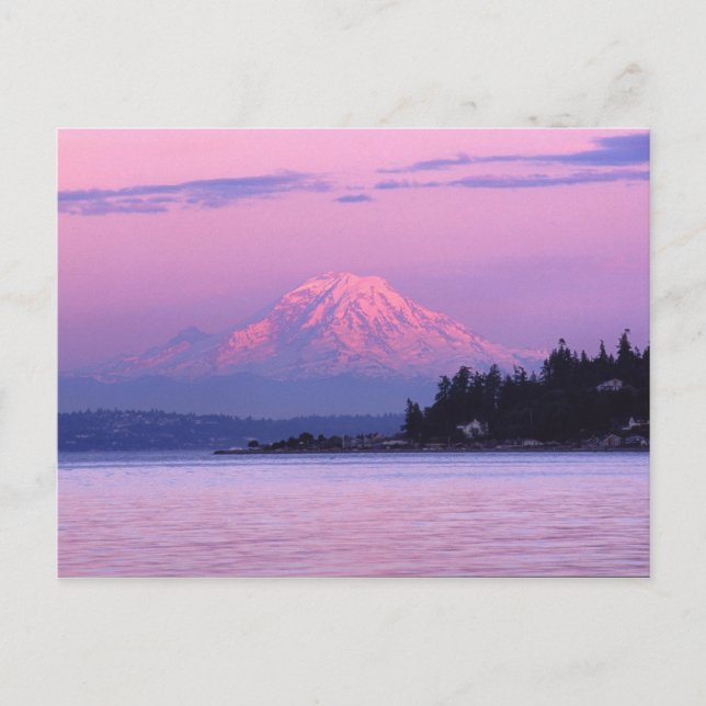 Carte Postale Mt. Rainier à Sunset, État de Washington. (Devant)