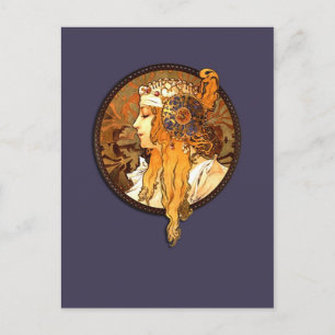 Carte postale Mucha Art Nouveau Portrait
