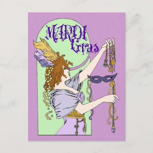 Carte Postale Mucha Mardi Gras (Devant)