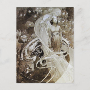 Carte Postale Mucha Postcard : Illustration du blog Le Pater