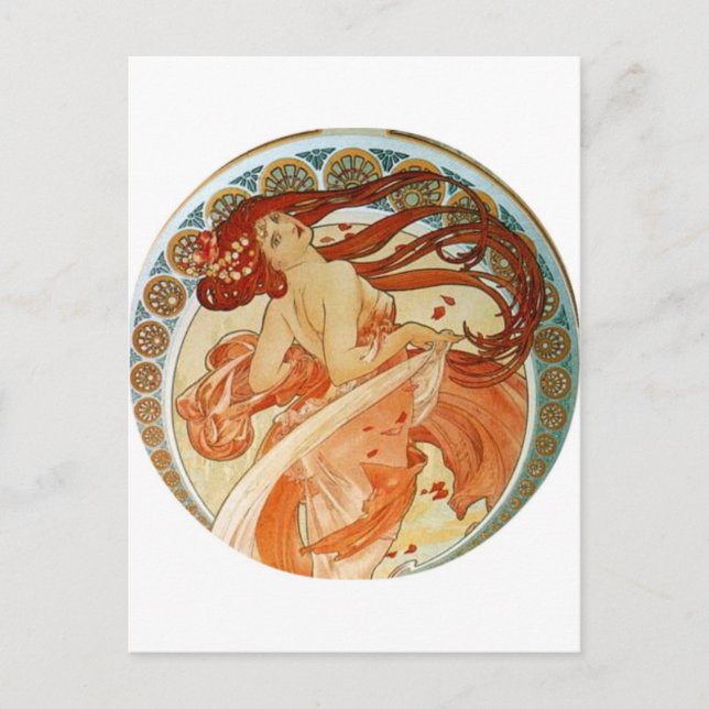 Carte Postale Mucha Woman (Devant)