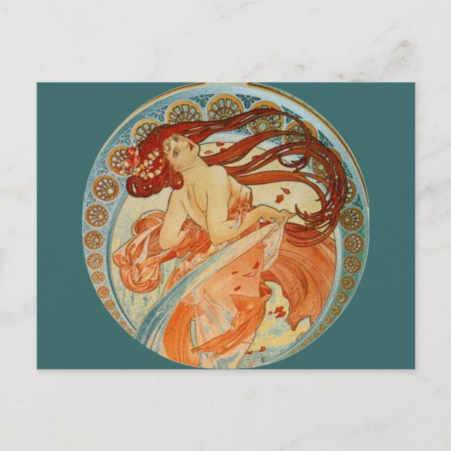 Carte Postale Mucha Woman (Devant)