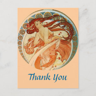 Carte postale Mucha Woman Merci