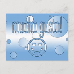 Carte Postale Mucho Gusto ! Argentine Drapeau couleurs Pop Art