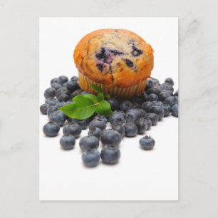 Carte Postale Muffin aux bleuets