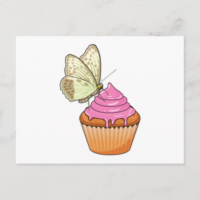Carte Postale Muffin Papillon (Devant)