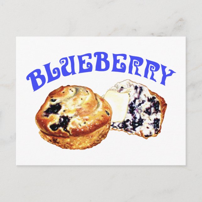 Carte Postale Muffins bleuets (Devant)