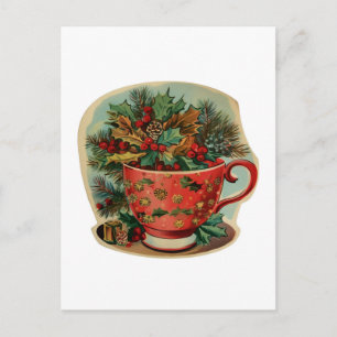 Carte Postale Mug de Noël rétro nature morte