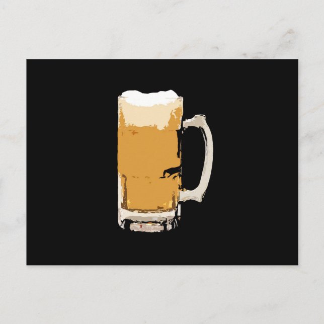 Carte Postale Mug Foameux De Bière Pop Art (Devant)