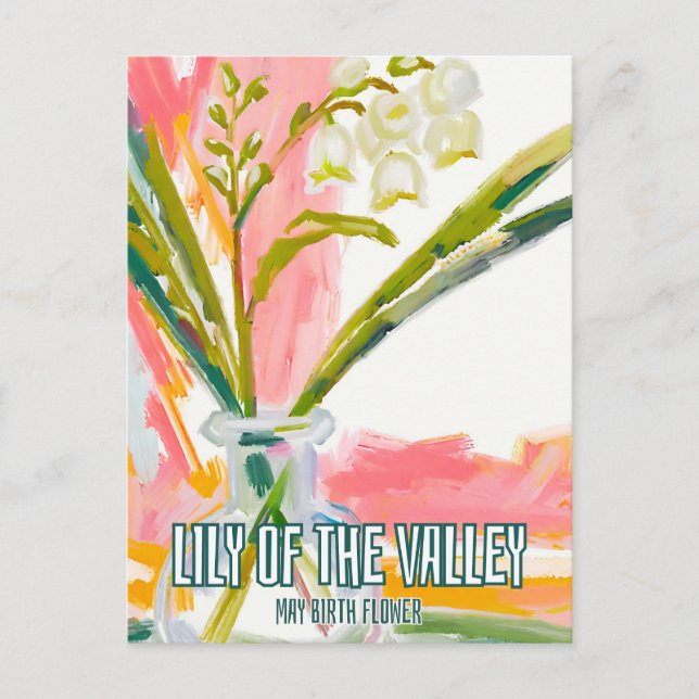 Carte Postale Muguet Élégant Fleur du Mois de Naissance de Mai  (Devant)
