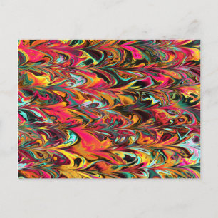 Carte Postale Multicolor Fractal. Motif de perroquets. Art Abstr