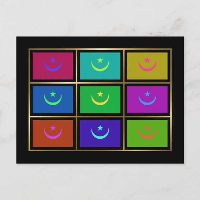 Carte postale Multihue Flags Mauritanie (Devant)