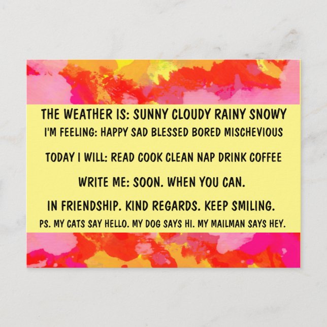 CARTE POSTALE MULTIPLE CHOICE FUNNY "BUSSON PERSON (Devant)