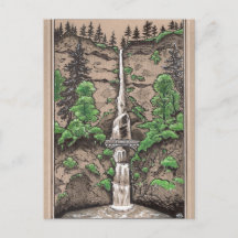 Multnomah Falls, Portland Oregon dessin de paysage