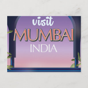 Carte Postale Mumbai Inde affiche de voyage de style vintage