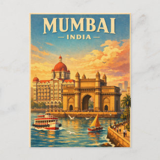 Carte Postale Mumbai, Inde, dans un classique rétro