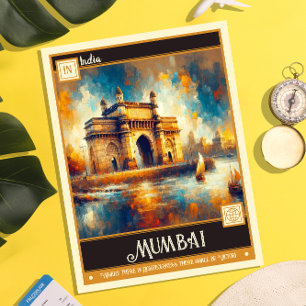 Carte Postale Mumbai, Inde Peinture Vintage