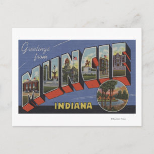 Carte Postale Muncie, Indiana - Scènes de grandes lettres