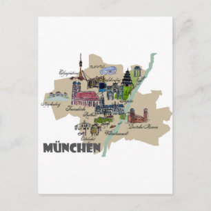 Carte Postale Munich Map