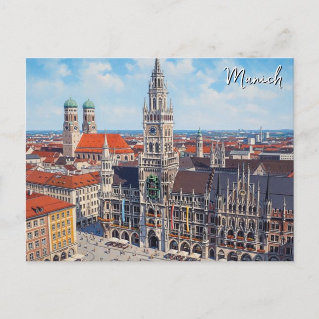 Carte Postale Munich Marienplatz Allemagne (Devant)