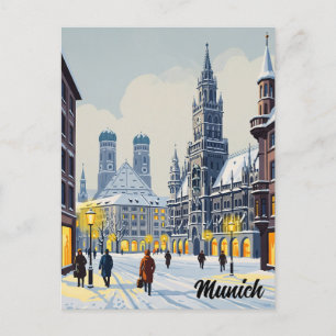 Carte Postale Munich Marienplatz Allemagne Fleurs