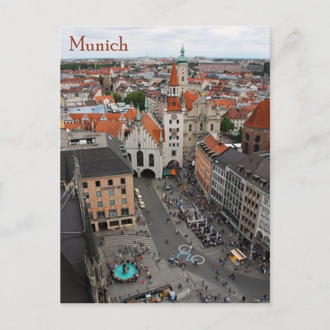 Carte Postale Munich vue Altes Rathaus depuis Marienplatz (Devant)