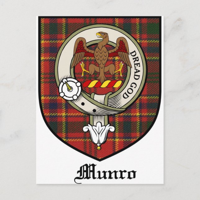 Carte Postale Munro Clan Crest Badge Tartan (Devant)