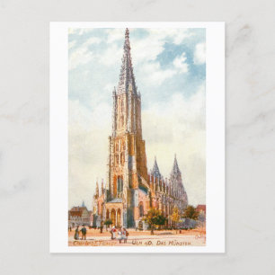 Carte Postale Munster vintage à Ulm, Allemagne
