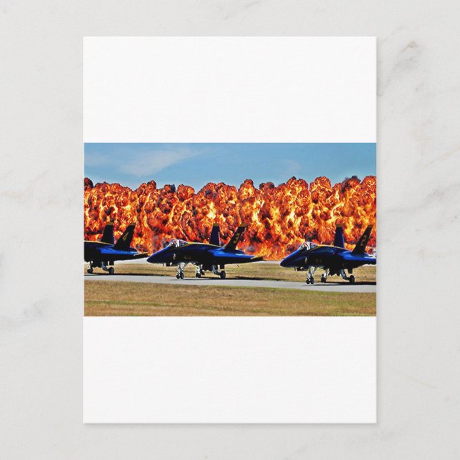 Carte Postale Mur d'angle bleu du feu (Devant)