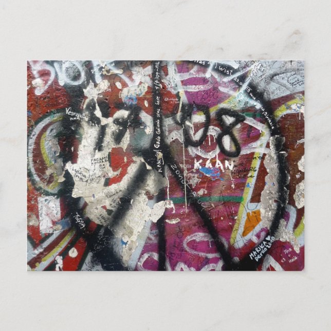 Carte Postale mur de berlin graffiti paix (Devant)