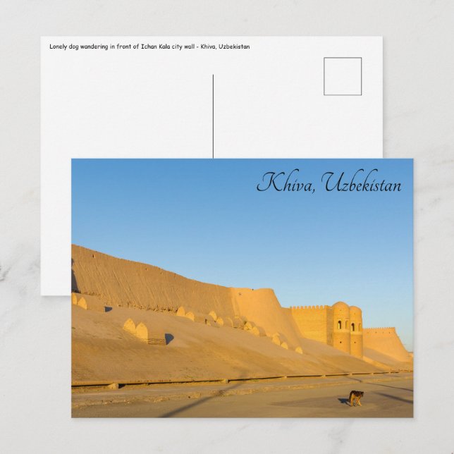 Carte Postale Mur de la ville de Khiva - Ouzbékistan (Devant / Derrière)