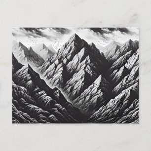 Carte Postale Mur de pierre monochrome avec texture de montagne 