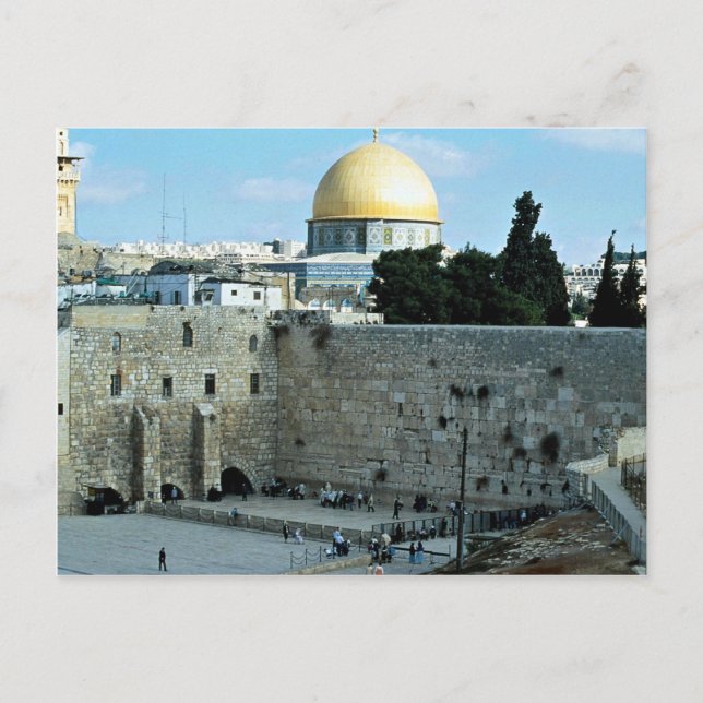 Carte Postale Mur occidental avec Dôme du Rocher, Jérusalem, Isr (Devant)
