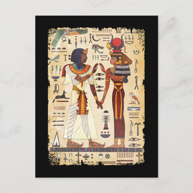 Carte Postale Murale mural hiéroglyphique égyptien Culture égypt (Devant)