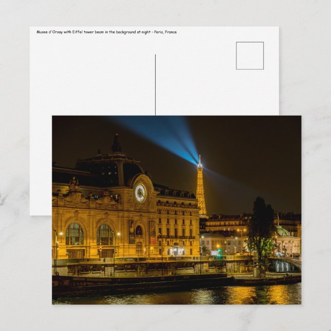 Carte Postale Musée d'Orsay à Paris la nuit (Devant / Derrière)