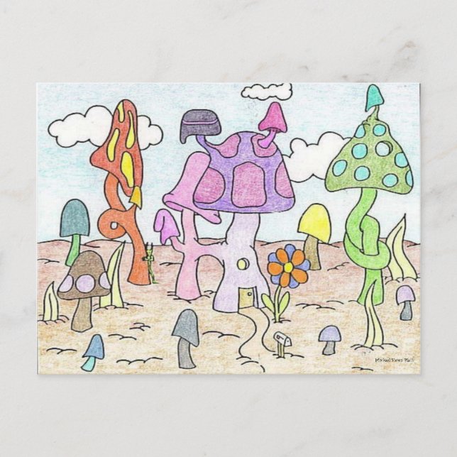 Carte Postale Mushoom House Fun (Devant)