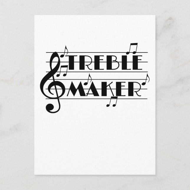 Carte Postale Musicien Funky Tréble Maker Music Clef (Devant)