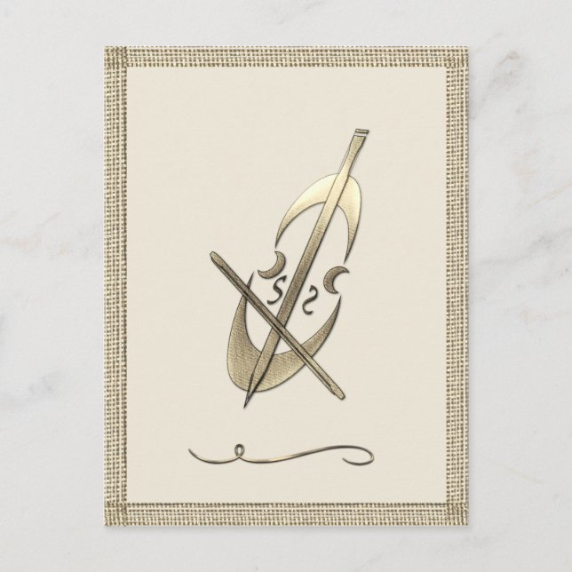 Carte Postale Musicien Gold Cello (Devant)