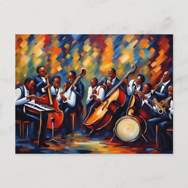 Carte Postale Musiciens de jazz (Devant)