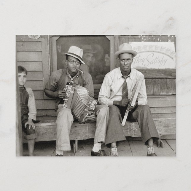 Carte Postale Musiciens de rue, 1938 (Devant)