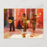 Musiciens de rue jouant de la guitare Mandoline et